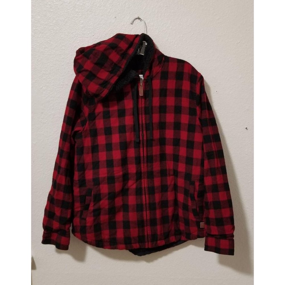 L.L. Bean Sweater Jacket Full zip black and red